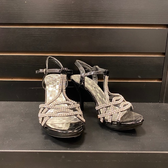 Black Rhinestone Heels - Picture 1 of 5